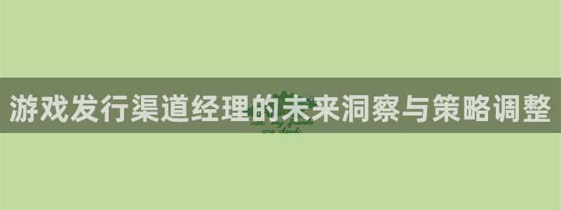 bg大游官网平台代理条件是什么：游戏发行渠道经理的未来洞察与策略调整