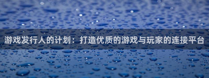 bg大游官网注册方法：游戏发行人的计划：打造优质的游戏与玩家的连接平台