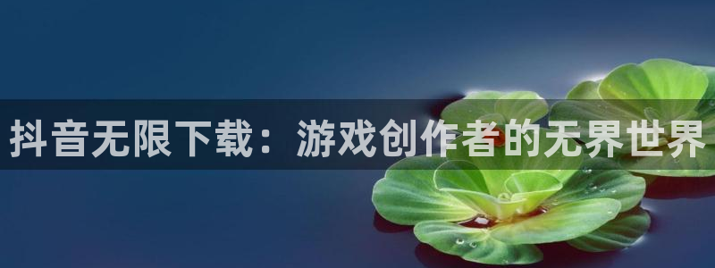 bg大游官网平台代理条件如何：抖音无限下载：游戏创作者的无界世界